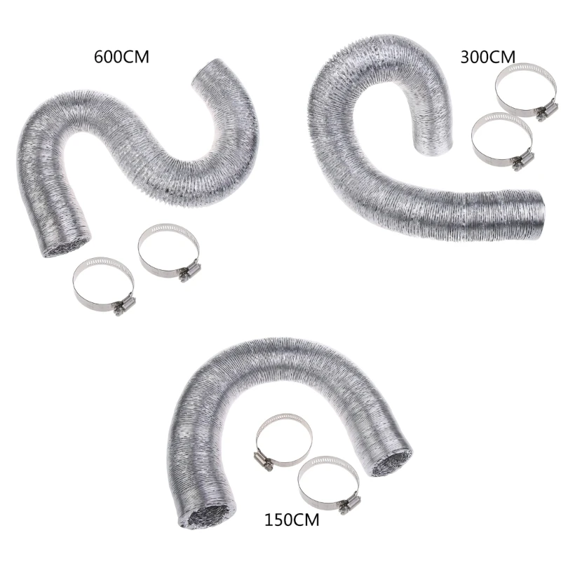 

Aluminum Ducting Dryer Vent Hose with 2 Screw Clamps Corrosion-resistant Dropship