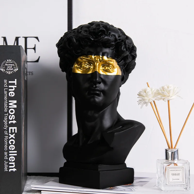 Resin-Statue David-Kopf Büste in abstrakter Kunst für stilvolle Wohnkultur