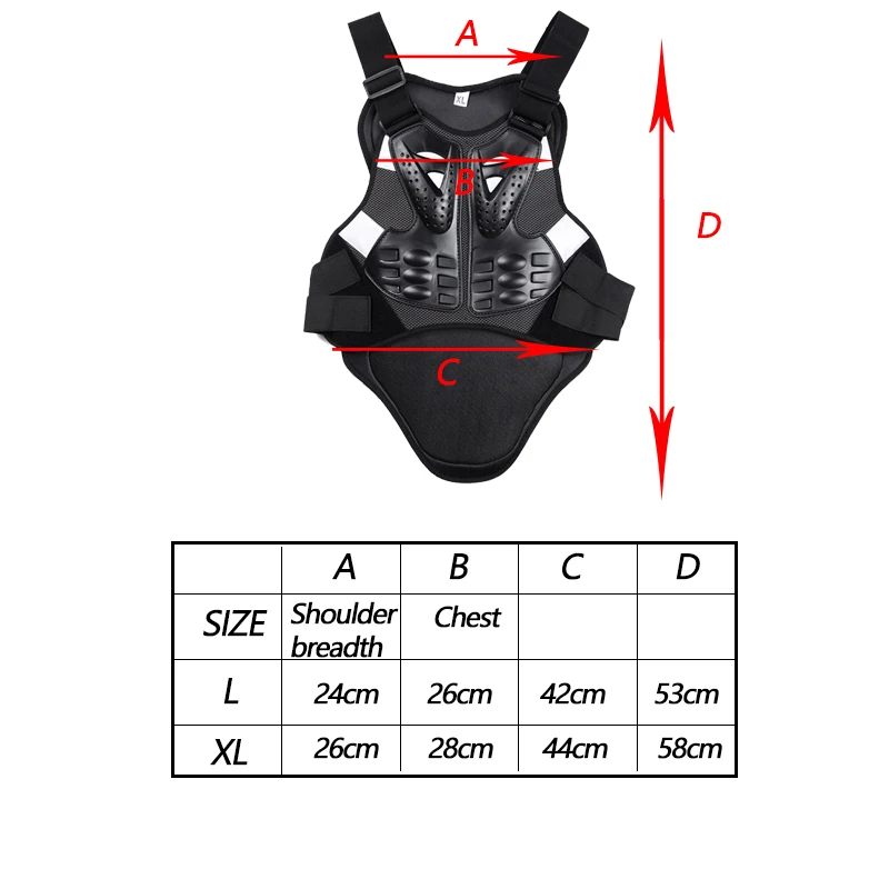 Motorcycle Bike Body Armor Chest Spine Protector Vest Roller Skating Back Protector Spine Sporting Gear Armor Vest