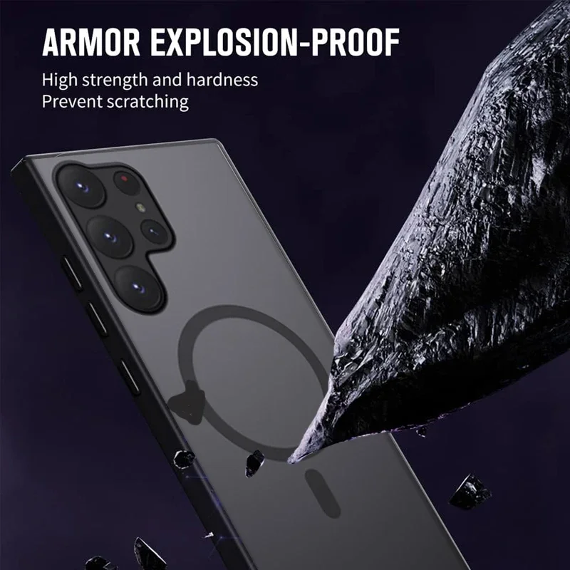 Strong Magnetic Mobile Phone Case with Kickstand - Clear Black Cover