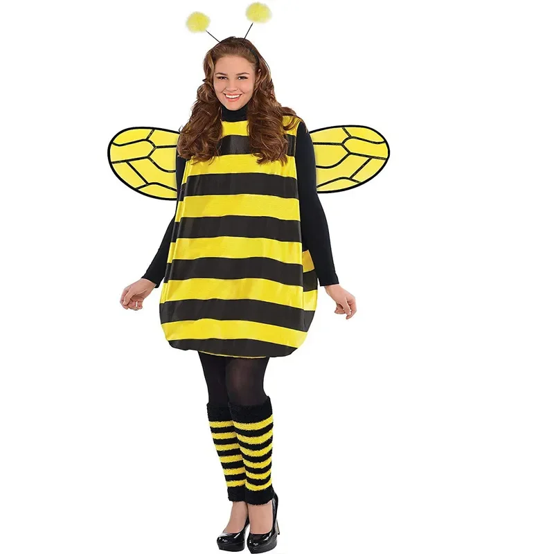 

2023 Women Darling Bee Costume Halloween Costume Girls Bee Lady Bird Fancy Dress Outfit Adult Ladies Fancy Dress Clothes