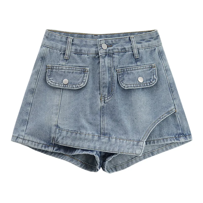 

New Design Irregular Denim Skirt Women's Summer Korean High Waist Slim Bodycon Short Skirt
