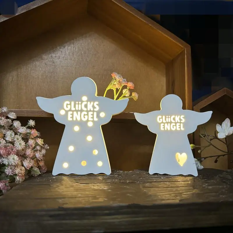 Angel Gypsum Silicone Mold DIY Handmade LED Night Light Concrete Candle Resin Casting Mold Home Craft Ornaments Festival Gift