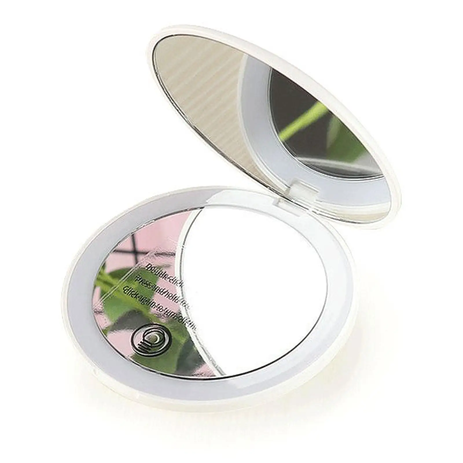 Lighted Travel Mirror Round Dimmable Folding 2x Magnification Handheld Makeup Mirror for Travel Purse Handbag Mother`s Day Gifts