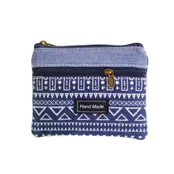 Women Short Wallet Cotton Floral Striped Coin Purse Female Cloth Mini Money Pouch Card Bag Ladies Little Handbag Bolso for Girls