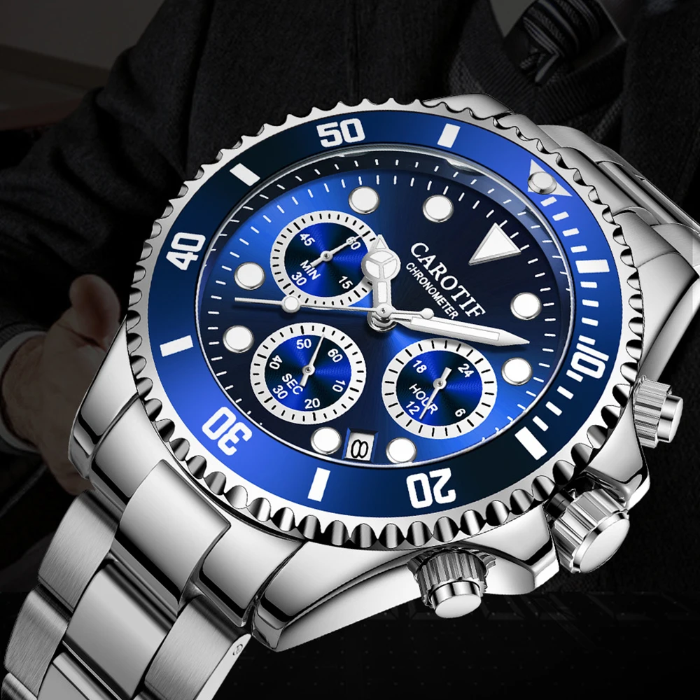 Top Brand Luxury Fashion Business Watch Men 30M Blue Waterproof Date Original Sport Quartz Watches Mens Clock Relogio Masculino |