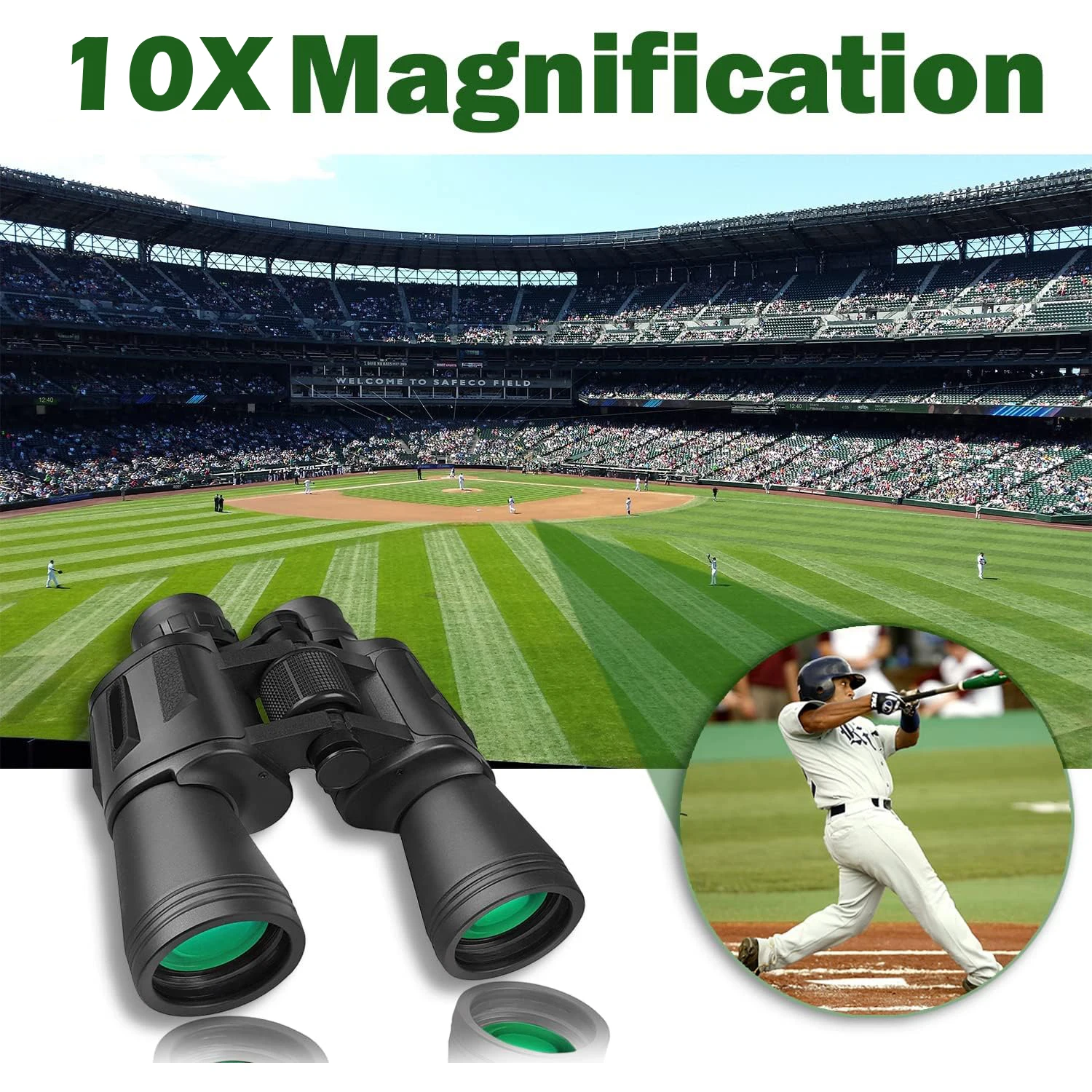 10x50 Binoculars FMC Coating Telescope Bak4 Prism IPX4 Waterproof Portable For Camping Hiking Concert Bird Watching Hunting 5
