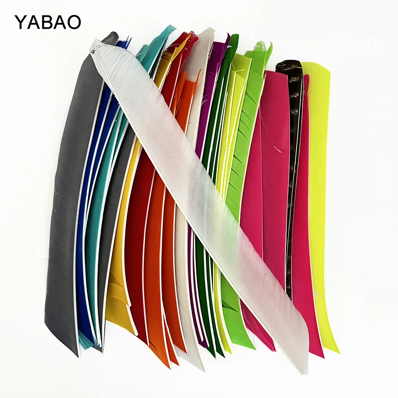 

50 Pack Full Length No Cut Turkey Archery Arrow Feathers Spiral Twist Wrap Left Wing Arrow Fletches Fletching 7-10 Inch