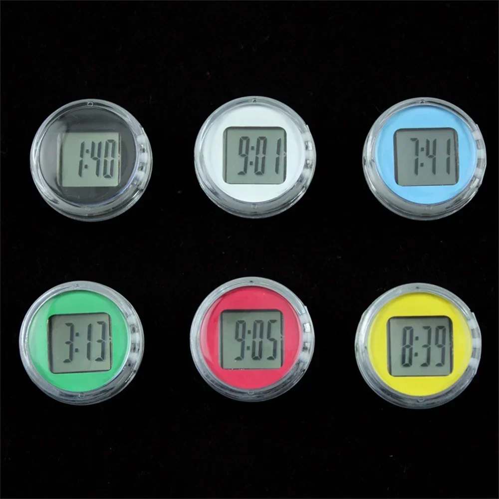 Mini Waterproof Motorcycle Bike Sticky Digital Display Clock Watch Motorcycle Decoration Auto Car Interior Accessories Digital Wall Clock Digital Display Clock