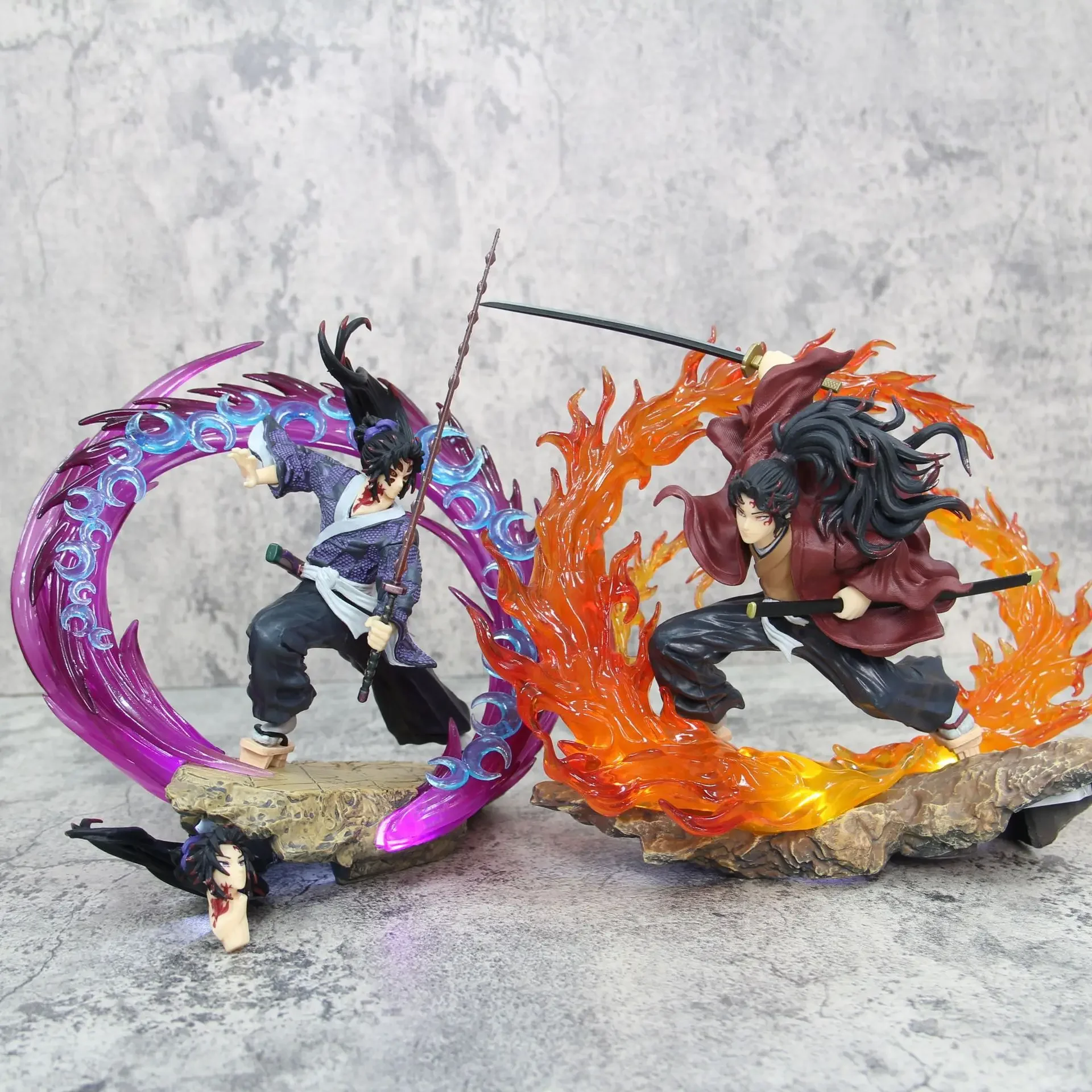 

Demon Slayer Anime Figure Kokushibo Tsugikuni Yoriichi Anime Figures with LED Light Kimetsu No Yaiba Figurine Statue Doll Toys