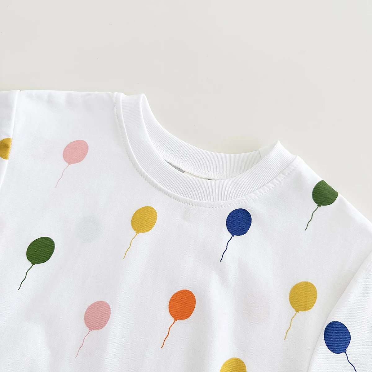 Newborn Jumpsuit Summer Baby Girls Romper Balloon Print Short Sleeved Cotton Infant Bodysuit Boys Child Clothing 0-18M 4