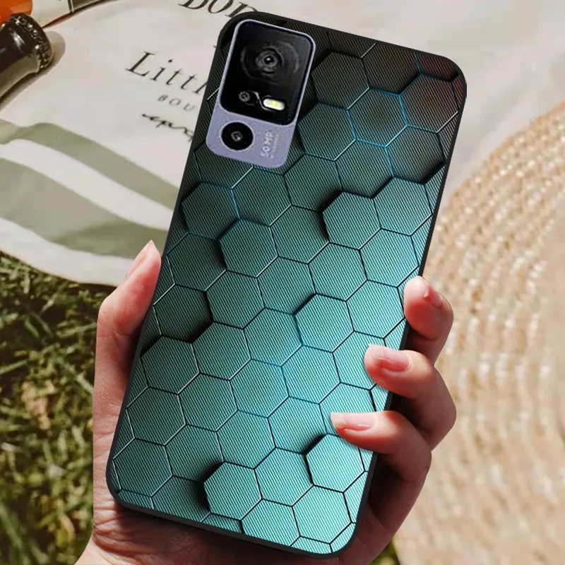 Silicone Back Cover Phone Case with Soft Bumper - Black