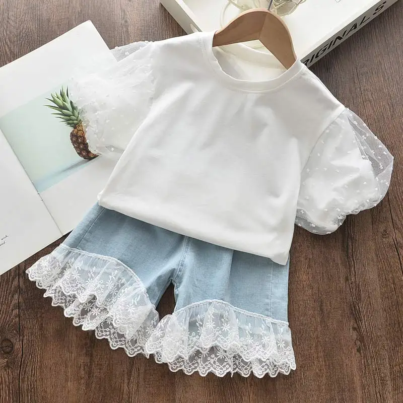 Girls Clothes Sets New New Summer Children Clothing Sleeveless Embroidery Tops and Shorts for Girl Kids Clothes 3 7 Years