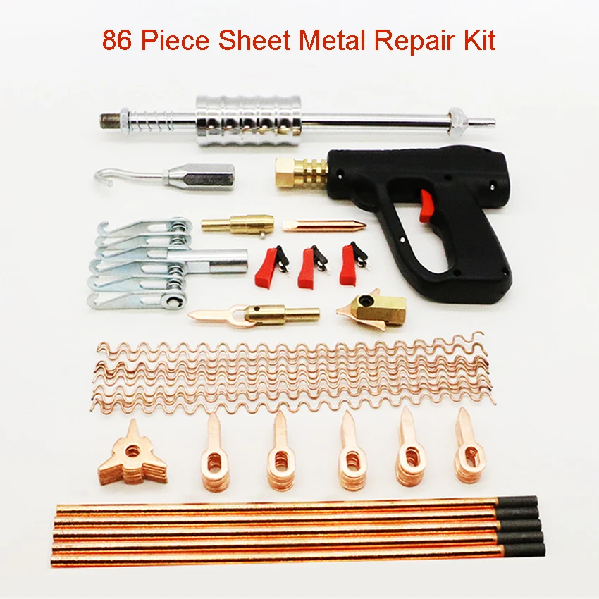 Universal Dent Repair Puller Kit 86Pcs Car Body Dent Spot Repair Removal Device Welding Machine Pulling Hammer Tool Kit car repair tool dent repair kit hardware hand tools