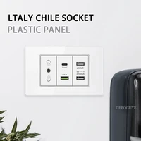 White Tempered Glass Italy USB Type C Smart Fast Charging Wall Socket Plugs Schuko Light Switch Panel Chile TV Sat Computer CAT6 - Image 6