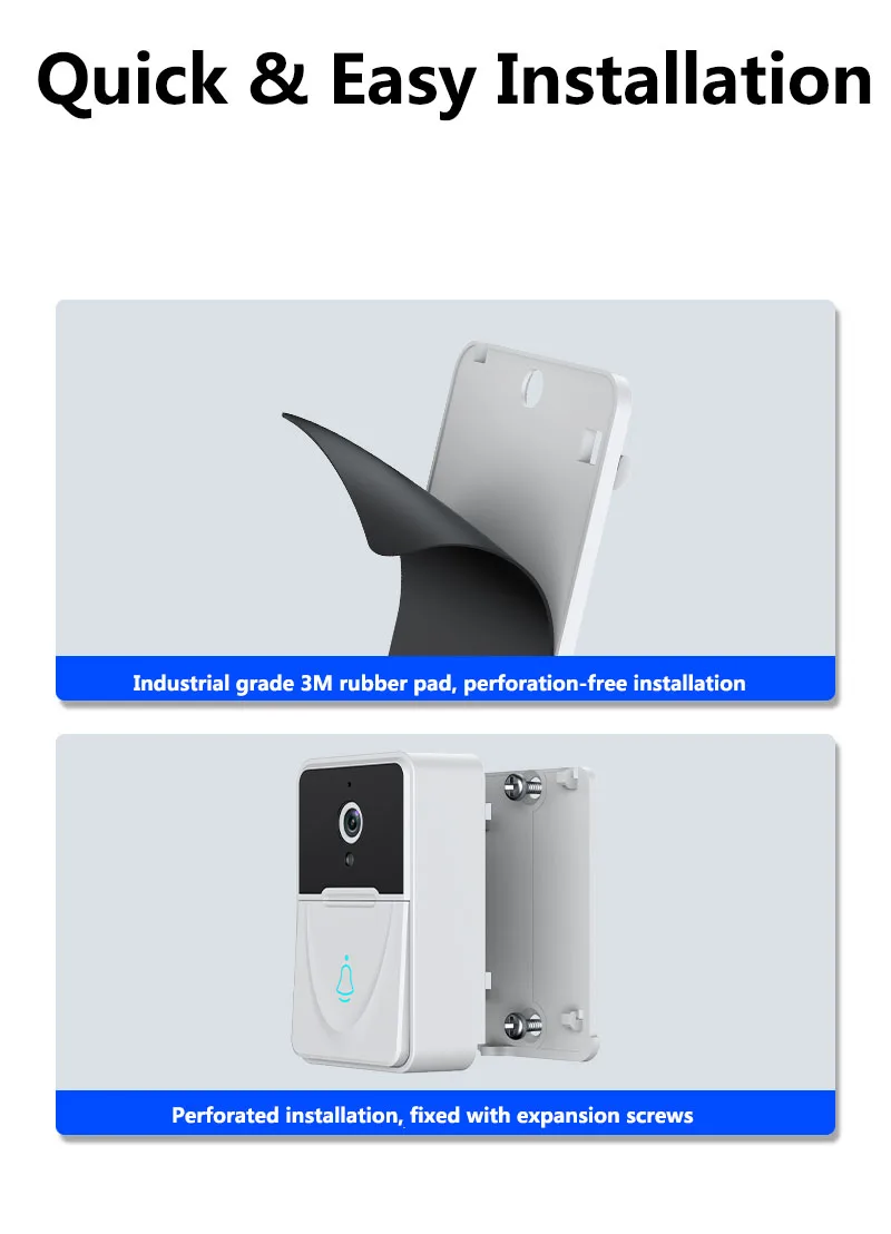 sonnette sans fil bery avec caméra vision interphone moniteur de sécurité domicile sonnette wifi hd