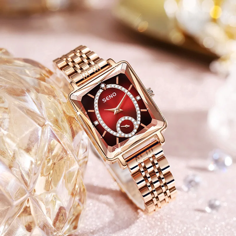 Fashion Watch Ladies Square Women Watches Top Brand Luxury Rose Golden Quartz Stainless Steel Waterproof Wrist Watch Reloj Mujer