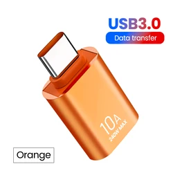 Elough 10A USB Type C to A 3.0 OTG Adapter and Converter (A- C orange 1pcs)