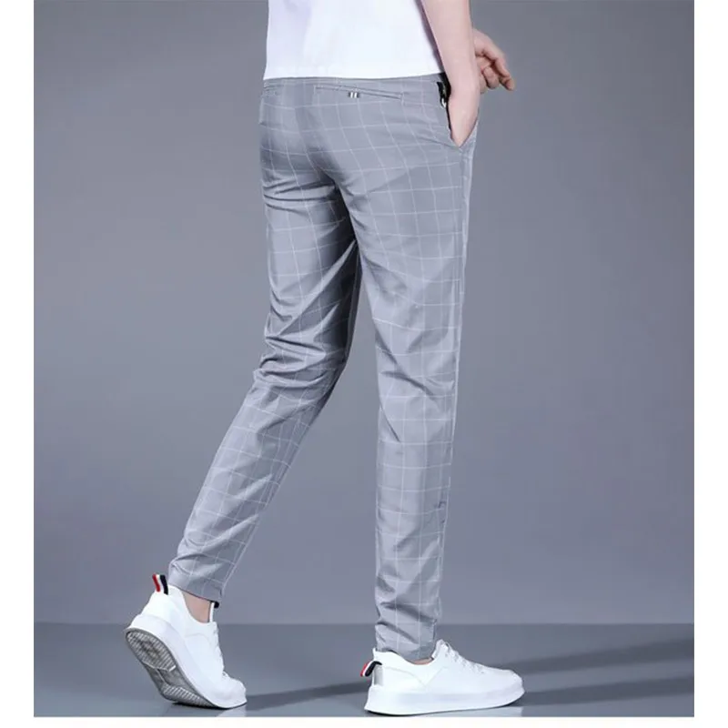 Summer Elegant Fashion Harajuku Slim Fit Trousers Loose All Match Sport Casual Pants Solid Pockets Thin Style Straight Leg Pants