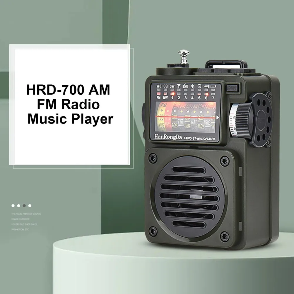 Portable Rechargeable AM FM Radio Music Player with Speaker