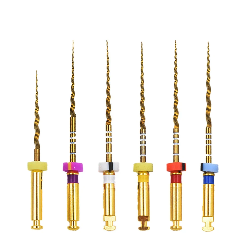 Endo rotary files dental pulp files Dental Gold Flexible Endo Rotary Files Heat Activation Root Canal Operation Endodontic Files 25mm NITI Dentist Tool