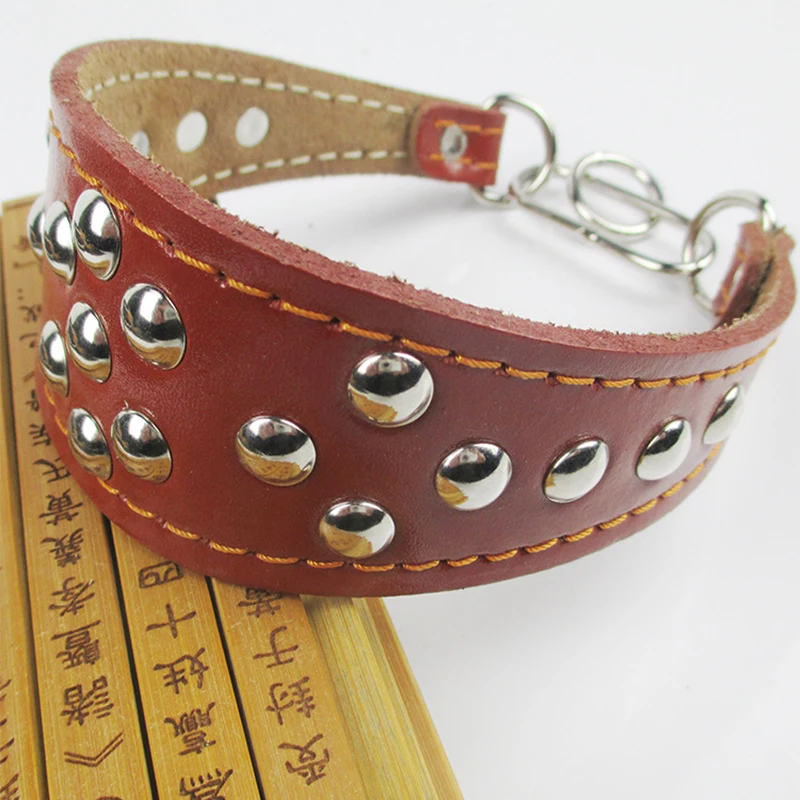 Hot Popular Greyhound Collar Dog Training Collars Necklace with Studded Cow Leather Collar for Small Dogs Puppy Dog Accessories Dog Collars hot