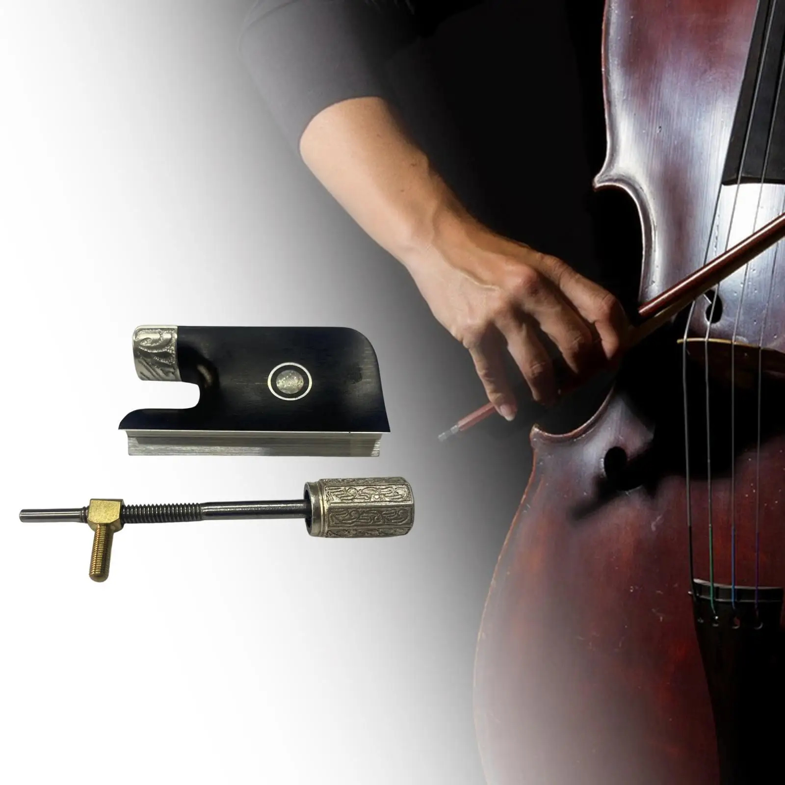 

Full Size Violin Bow Frog W/ Screw Ebony Mount Bow Frog Luthier DIY Replacement Accs Parts for Beginners Parts Accessory
