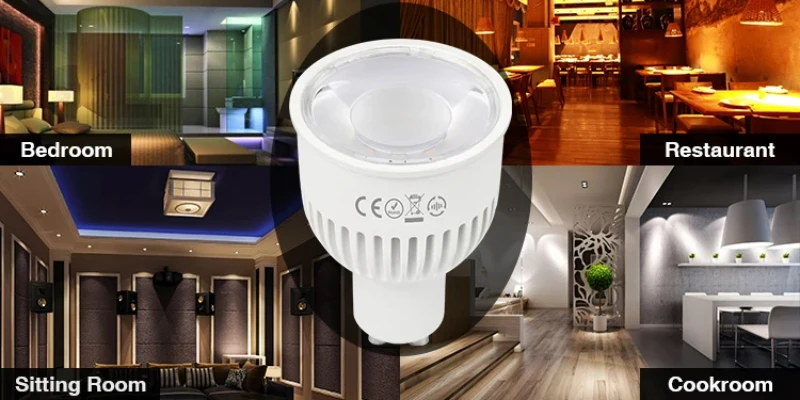 FUT106 MiBoxer 2.4G RGB + CCT LED SpotLight Bulb 6W GU10 Dimmable Lamp Support 2.4G 4Zone Remote /Wifi APP /Voice Control for Room smart led light bulbs