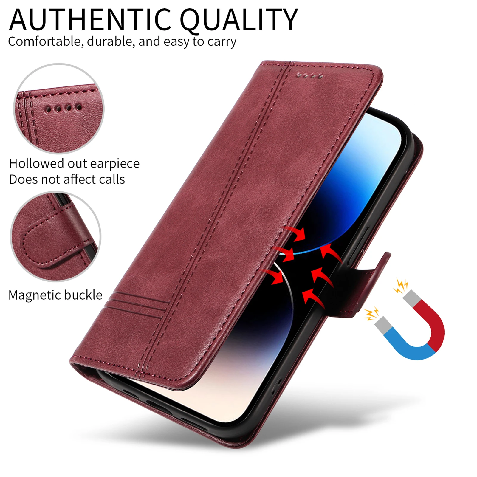 Magnetic Wallet Flip Leather Shockproof Phone Cover