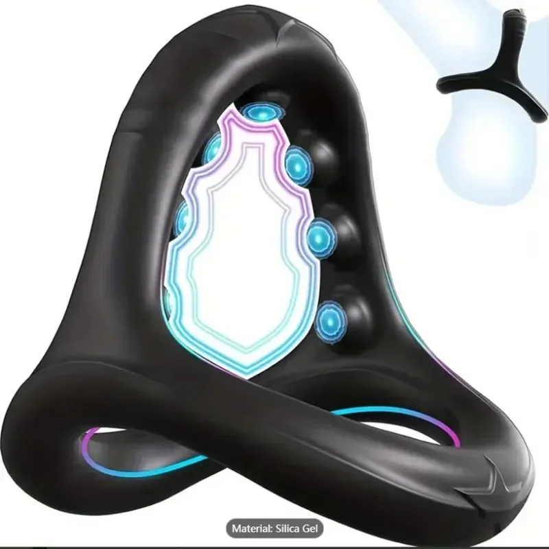 Silicone Penis Rings Cock Ring Erection Enhancing Triangular With Massage Beads Delayed Ejaculation Sex Toys For Men
