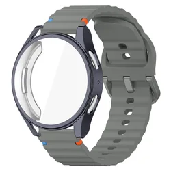 Enhanced Silicone Strap with TPU Protective Case for Smartwatches | Sport Bracelet Accessory (Deep Gray)
