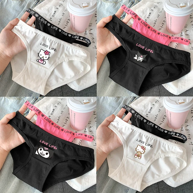 Hello Kitty Sanrio Girls' 100% Cotton Underwear, 7 Pack Panties Sizes 4 - 8