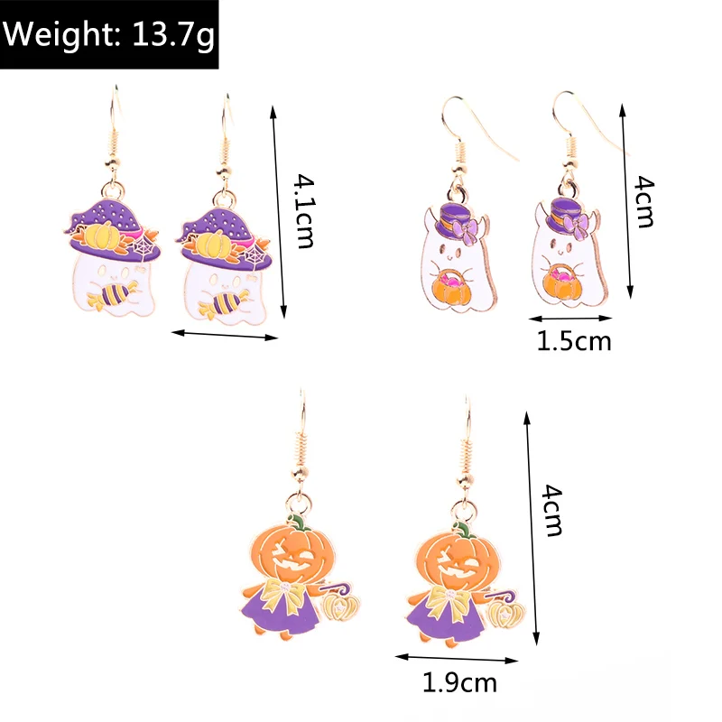 Cartoon Halloween Tropfen Ohrringe für Frauen Emaille Fledermaus Kürbis Geist baumeln Haken Ohrringe Mädchen Party Urlaub Schmuck Geschenke – Detail 22