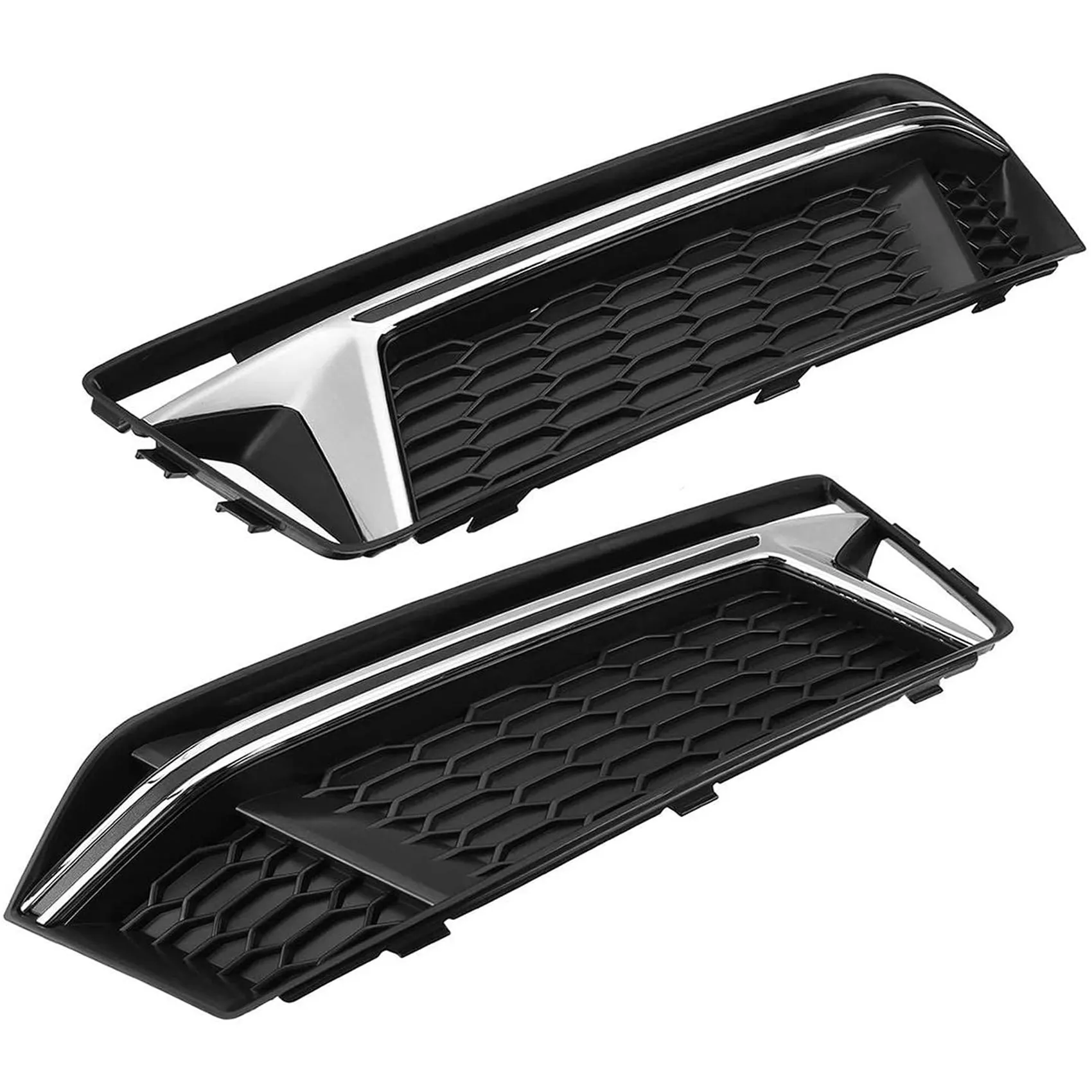 

Car Front Fog Light Grill Grille Lamp Cover Honeycomb Hex for -Audi A4 B9 S-Line S4 2016-2018 8W0807681K 8W0807682K B