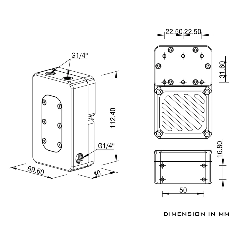 Barrow Itx Computador Caixa Pequena Bomba Reservatório Combinat Mini Tanque de Água para Dividir a Construção Líquida g1 Branco Preto Spd10-t - Imagem 2