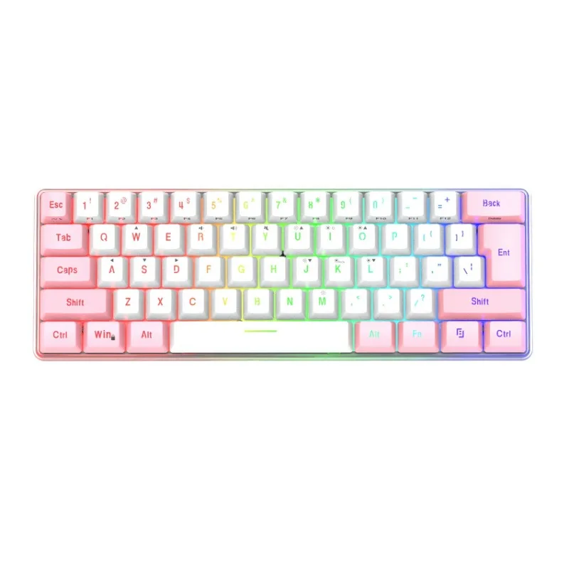61 key notebook desktop wired gaming mini keyboard RGB illuminated keyboard