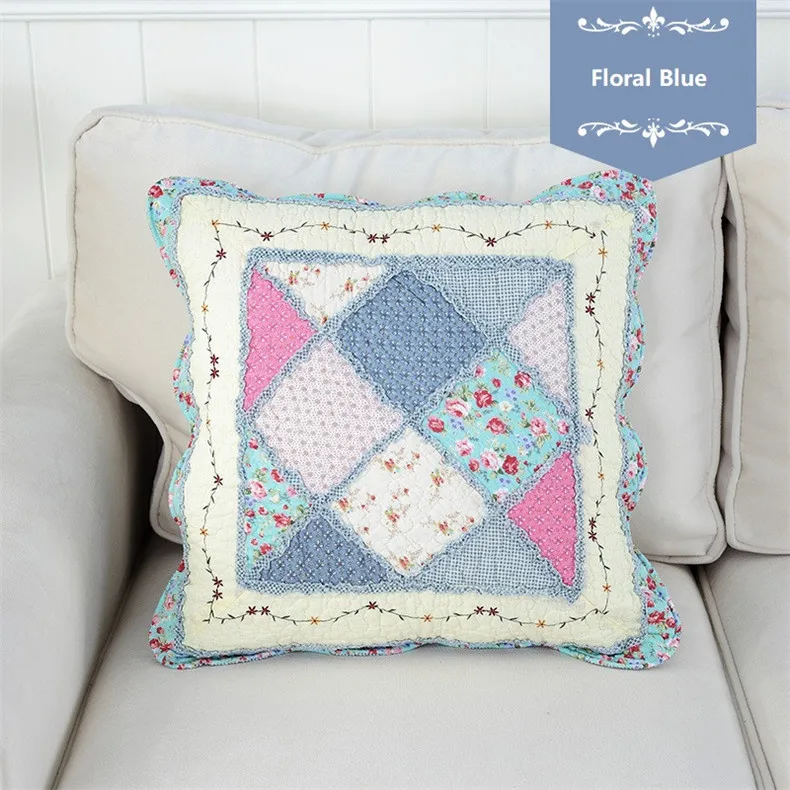 1pc 100% Baumwolle Patchwork Kissen bezug Home dekorative Kissen Blumen Vintage Shabby Chic geste ppte Kissen für Schlafs ofa Auto Dekor – Detail 8