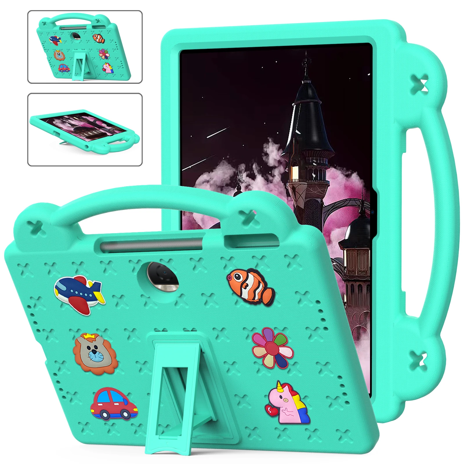 

Kids EVA Case For Huawei Honor Pad 9 2023 12.1 inch Model HEY2-W09 Bear Stand Cover For Honor Tablet 9 With Funda Hand Honder