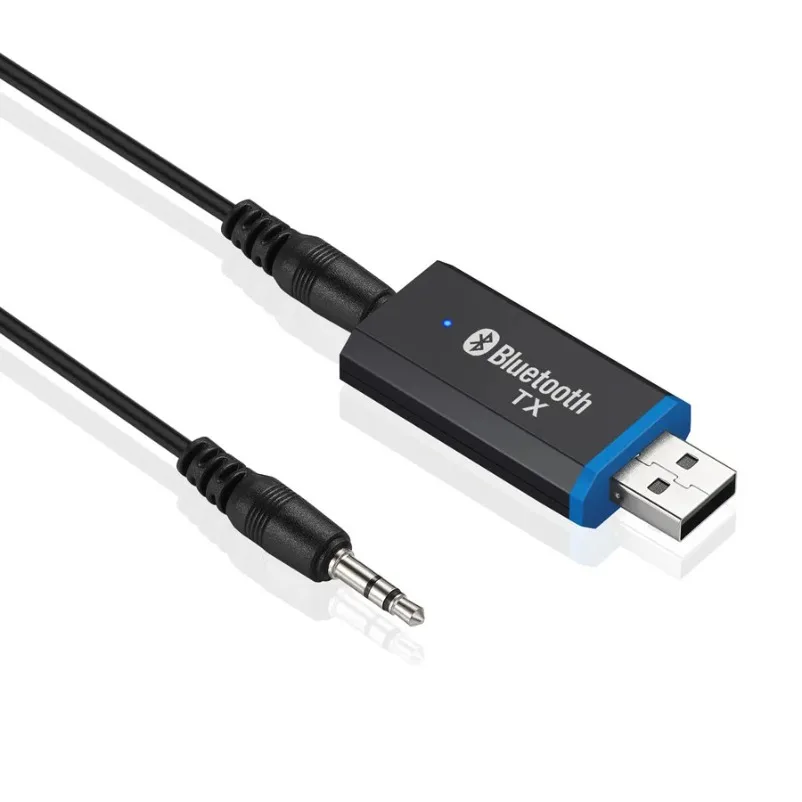 블루투스 5.0 송신기 EDR 오디오 어댑터 TV PC 헤드폰용 3.5MM 잭 AUX USB 스테레오 음악 무선 어댑터 플러그 앤 플레이