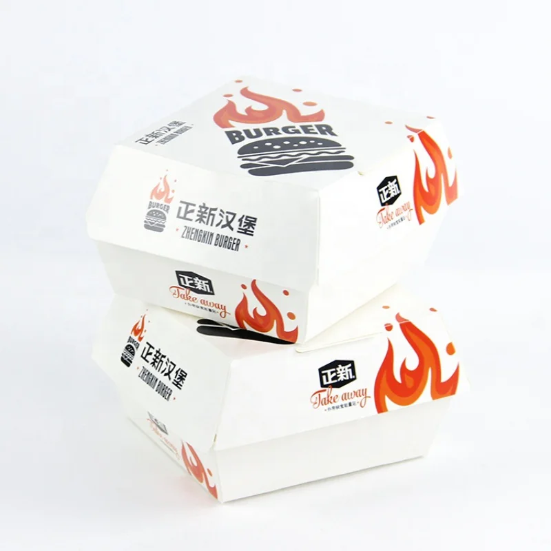 

Customized productDisposable Biodegradable Kraft Paper Custom Print Takeaway Burger Box Container Fast Food Package