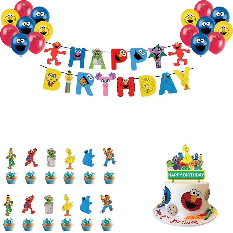 

Education Animation Sesame Big Bird Street Theme Birthday Celebration Party Supplies Cake Decorations Baby Shower Kid Boy Gift