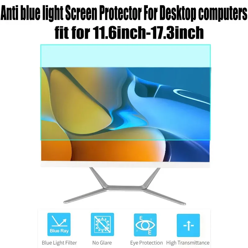 PC 컴퓨터용 블루라이트 차단 스크린 보호대, 고투과율, 자외선 차단, 눈부심 방지, 블루라이트 필터, 14/15 인치, 16/17 인치