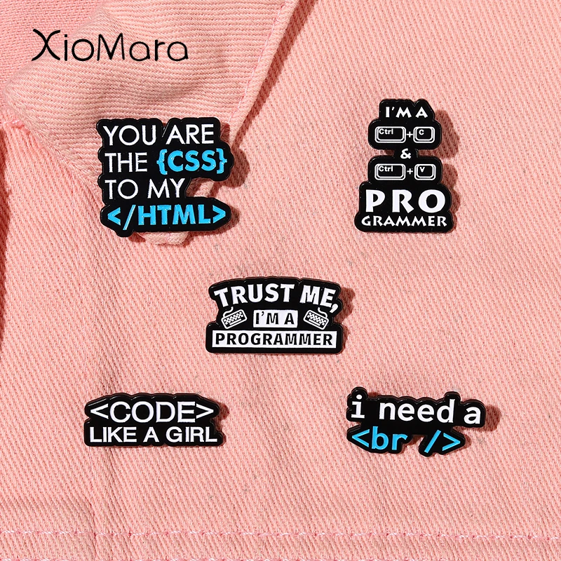 

Trust Me Enamel Pins Computer Program Code Slogan Creative Brooches On Backpack Lapel Pin Gift For Girl Programmer Jewelry