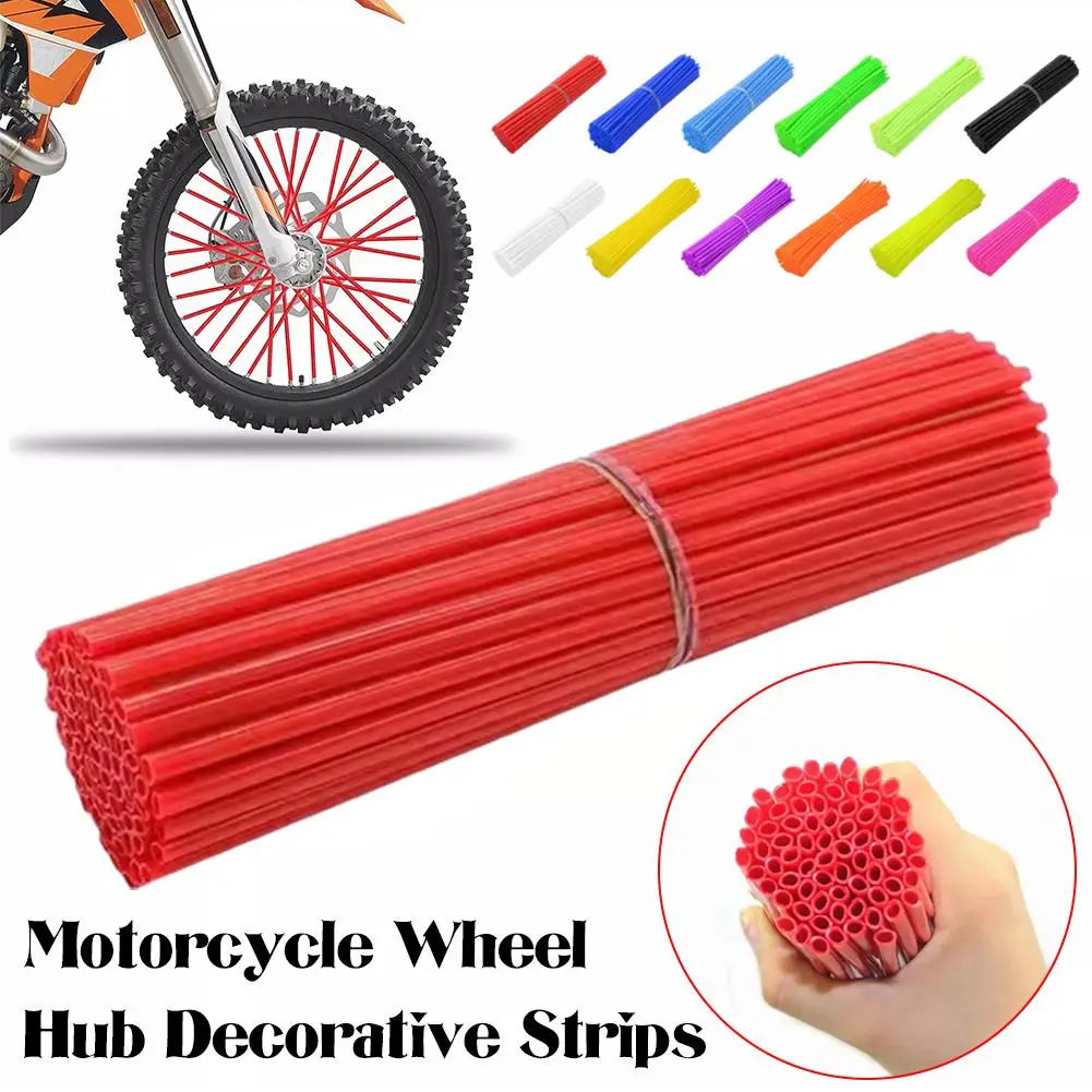 Bicycle Wheel Protector Wraps 24cm Wheel Rim Spoke Wrap Kit for Motorcycle Bike Color Rims Skin Trim Covers Pipe