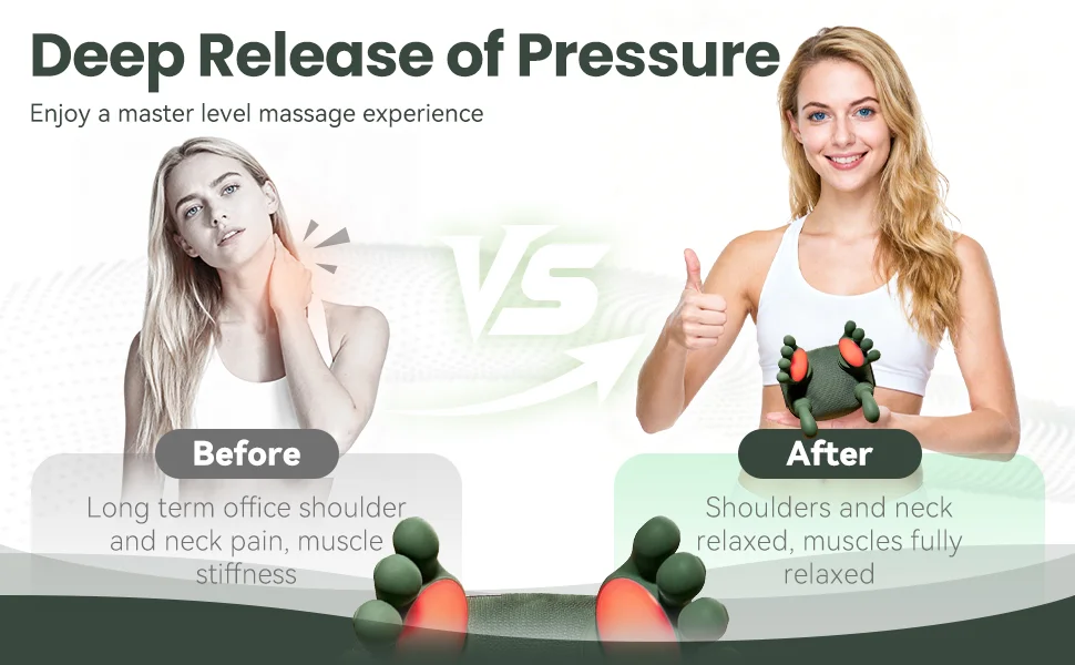 Wireless Neck And Shoulder Kneading Massager For Back Relaxation_voghion.com