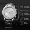4PCS/Set Fashion Rhinestone Women‘s Watch Stainless Steel Band Quartz Watches Silver Bracelets Set 5