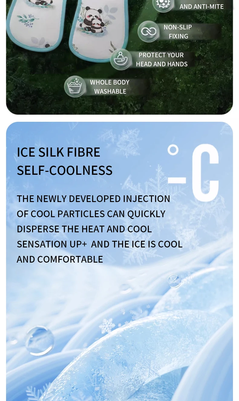 Description Picture 4 of itemBaby Stroller Seat Cushion Summer Soft Ice Silk Mattress Kids Pushchair Car Mat Stroller Accessories Baby Stroller Ice Silk Mat