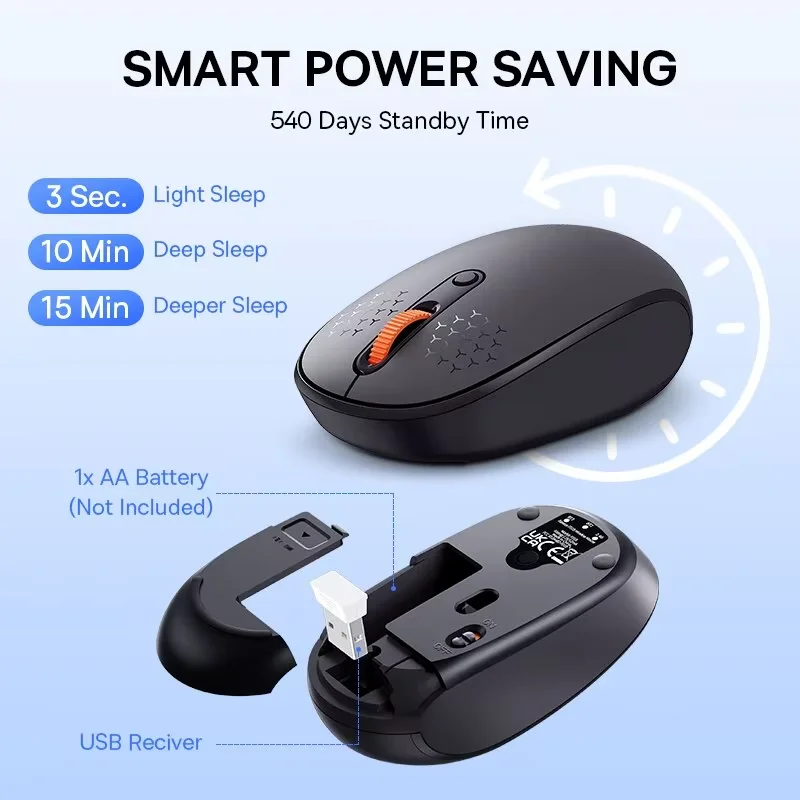 wireless mouse Baseus Wireless Mouse Bluetooth 5.0 3.0 2.4G Mode Silent Click Button 1600 DPI for Computer Laptop Tablet Ergonomic Mouse