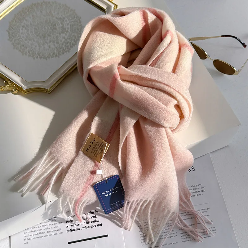 100% wolle Frauen Schal Herbst Winter Vintage Adrette Plaid Wrap Schals Pashmina Mujer Femme Foulard Bufanda Schal Stola – Detail 16