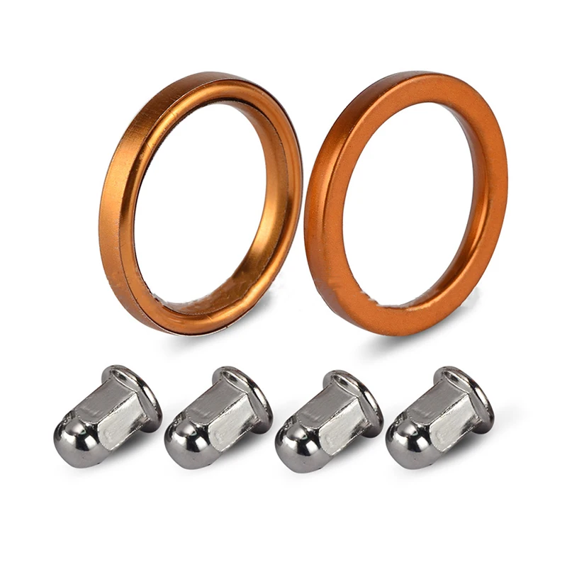 1 Set Motorcycle Exhaust Gasket Nut for Chrome Plated M6 Cap Nut Exhaust Pipe Washer Set For
